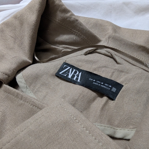 Zara CROPPED LINEN BLEND TRENCH - Picture 10 of 10